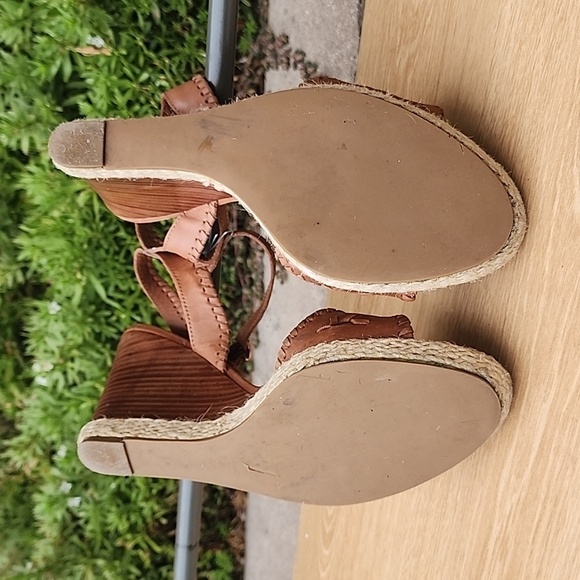 Jack Rogers Wedge Ankle Strap Sandals in Cognac Size 9.5 - Picture 8 of 11